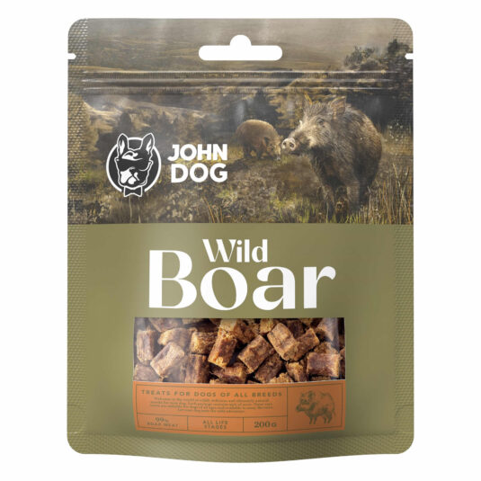 John Dog Wild Trainingsleckerlis. 99% Wildschweinfleisch. 200g Packung.