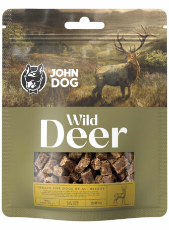 John Dog Wild Trainingsleckerlis. 99% Hirschfleisch. 200g Packung.