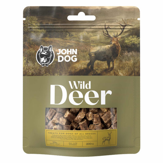 John Dog Wild Trainingsleckerlis. 99% Hirschfleisch. 200g Packung.