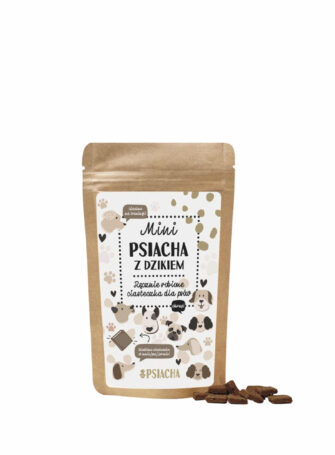 Packung Hundekekse 80 g. Geschmacksrichtung Wildschwein mit Cranberry.