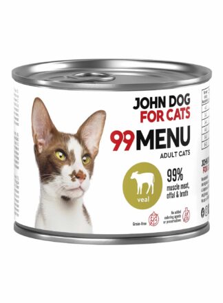 Nassfutter für Katzen Kalb 200g 99 MENU John Dog for Cats