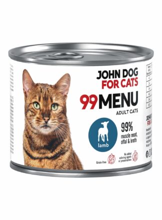 Nassfutter für Katzen Lamm 200g 99 MENU John Dog for Cats