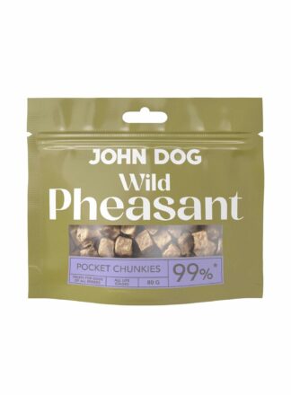 Leckerli für Hunde mit Fasan Chunkies John Dog Wild Pocket 80 g