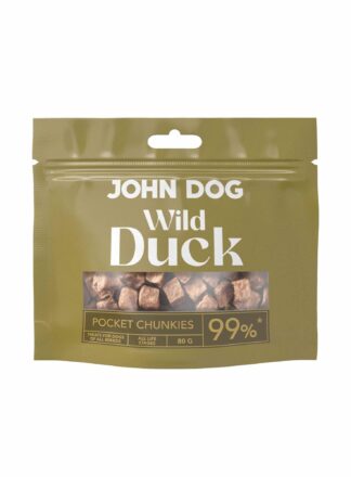 Leckerli für Hunde mit Ente Chunkies John Dog Wild Pocket 80 g
