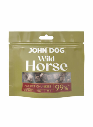 Leckerli für Hunde mit Pferd Chunkies John Dog Wild Pocket 80 g