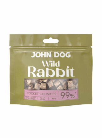 Leckerli für Hunde mit Kaninchen Chunkies John Dog Wild Pocket 80 g