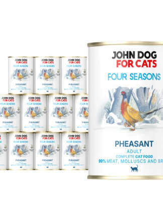 Nassfutter für Katzen Fasan Four Season John Dog for Cats 12x400 g