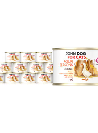 Monoprotein Nassfutter für Katzen Gans Four Season John Dog for Cats 12x185 g