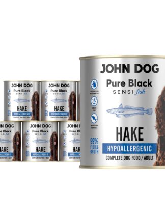 Hypoallergenes Nassfutter für Hunde Seehecht 6x800g Pure Black Adult Sensi Fish