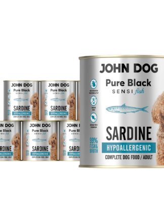 Hypoallergenes Nassfutter für Hunde Sardine 6x800g Pure Black Sensi Fish Adult