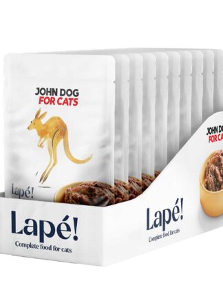 Monoprotein Nassfutter für Katzen Känguru 10x100 g Lapé John Dog for Cats