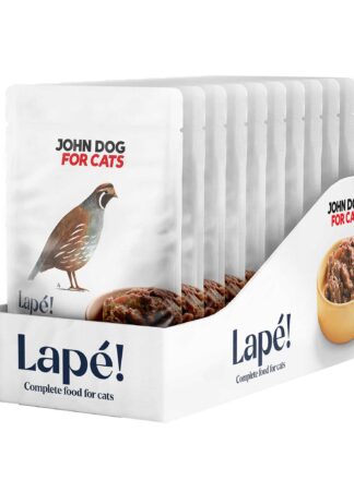 Monoprotein Nassfutter für Katzen Wachtel 10x100 g Lapé John Dog for Cats