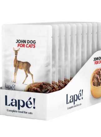 Monoprotein Nassfutter für Katzen Reh 10x100 g Lapé John Dog for Cats