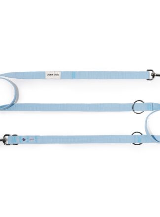 Verstellbare Hundeleine hellblau mit Muschel-Pin John Dog Lisboa 1,2–2,4 m