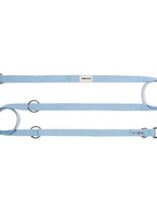 Verstellbare Hundeleine hellblau mit Fisch-Pin John Dog Lisboa 1,2–2,4 m