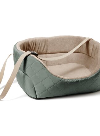 Autositz für Hunde, gesteppt, oliv-beige John Dog Exclusive