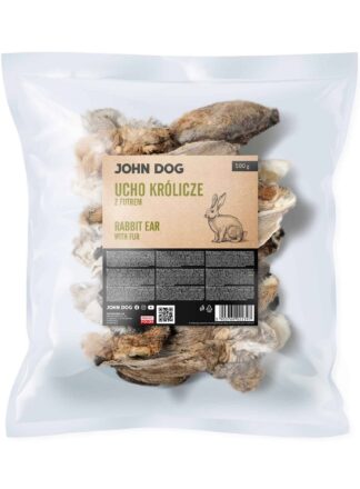 Natürlicher getrockneter Kauartikel für Hunde Kaninchenohr mit Fell 500 g