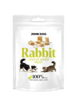 Gefriergetrockneter Snack für Hunde und Katzen Kaninchen 30 g John Dog Freeze Dried