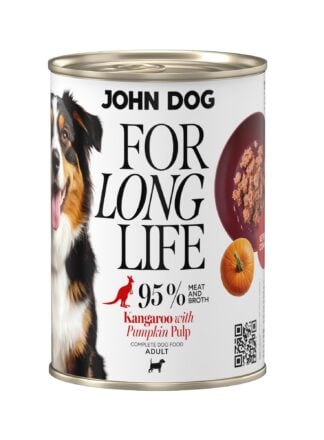 Nassfutter für Hunde Känguru mit Kürbisfruchtfleisch For Long Life John Dog