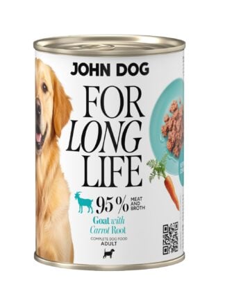 Nassfutter für Hunde Ziege mit Karottenwurzel For Long Life John Dog