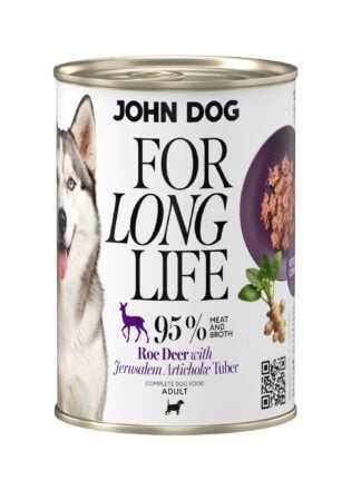 Nassfutter für Hunde Reh mit Topinamburknolle For Long Life John Dog