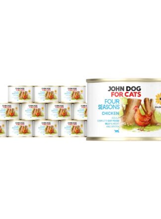 Monoprotein-Nassfutter für Katzen Huhn Four Seasons 12x185 g John Dog for Cats