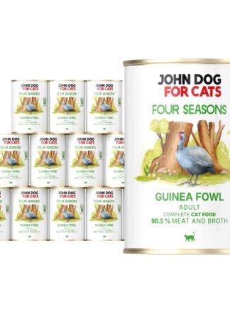 Monoprotein-Nassfutter für Katzen Perlhuhn Four Seasons 12x400 g John Dog for Cats