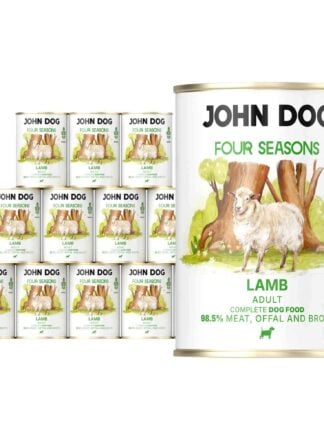 Monoprotein-Nassfutter für Hunde Lamm Four Seasons 12x400 g John Dog