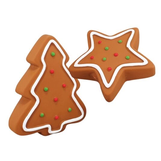 Weihnachtliches Hundespielzeug aus Latex in Lebkuchenform – Weihnachtsbaum und Stern von Nobby